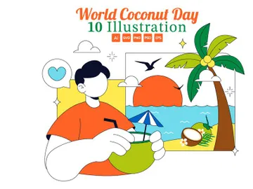 10 World Coconut Day Illustration preview picture