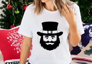 Leprechaun head with top hat and beard