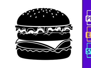 Classic Cheeseburger Fast Food Icon Vector preview picture