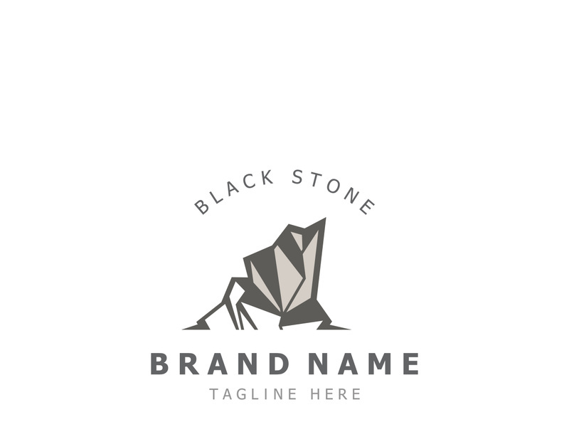 Stone logo template design simple elegant product brand natural element