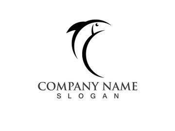 Fish jump logo animal vector preview picture