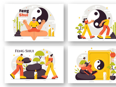 9 Feng Shui Elements Illustration