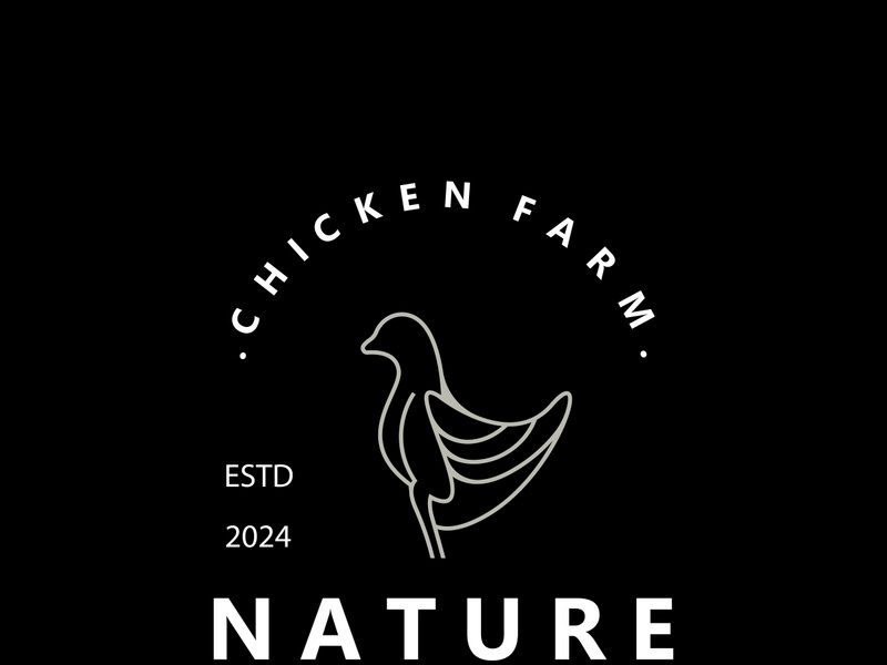 Chicken Farm logo design, animal icon for groceries, butcher shop, farmer market livestock template