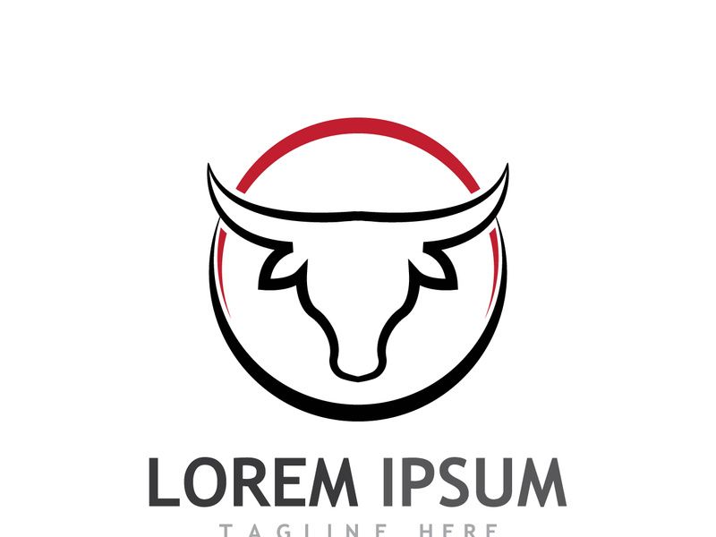 Vintage bull head horns logo