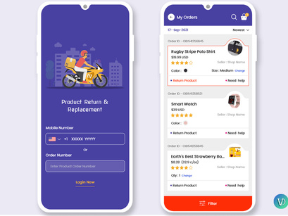 Ecommerce Product Return and Refund Mobile App UI Kit