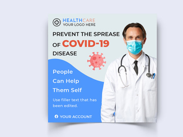 Corona Virus Awareness Social Media Post Template preview picture