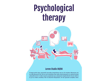 Psychological therapy poster flat silhouette vector template preview picture