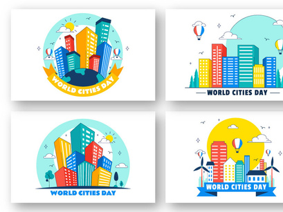 10 World Cities Day Illustration