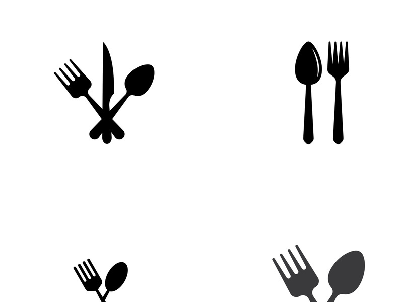 Creative spoon and fork logo.