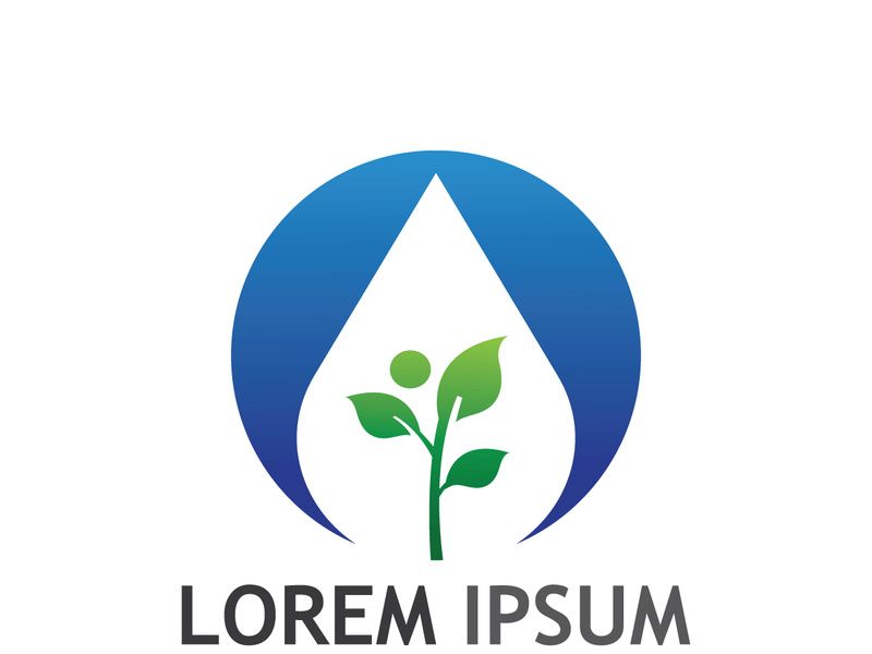 Natural green leaf logo.