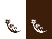 Palm tree summer logo template vector illustration