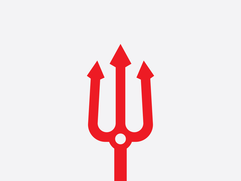 Red Trident logo icon design template