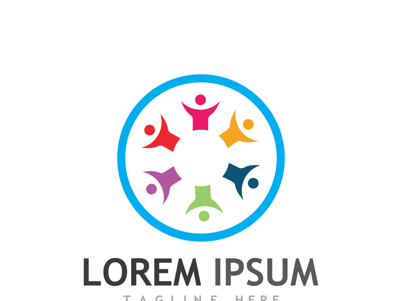 People social community logo design with creative idea