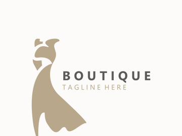 Dress woman logo design beauty fashion for boutique shop vector template vector preview picture
