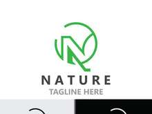 Letter N nature ecology logo with leaves suitable for business garden template vector