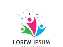 Community of people logo design with creative idea.