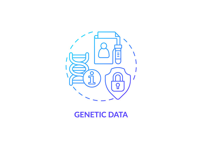 Genetic data blue gradient concept icon