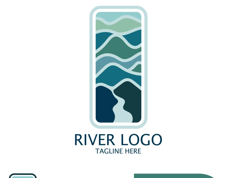 River Logo vector icon illustration design template