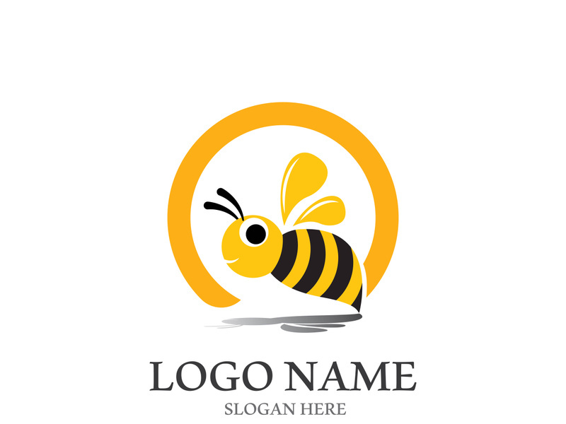 Bee logo vector icon illustration design
