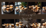 Pictures of different types of coffee in cups