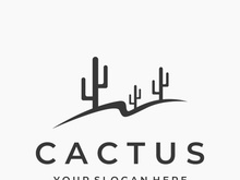 cactus plant logo template.