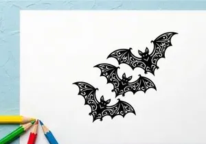 Dekorative schwarze Fledermaus-Silhouetten für Halloween oder gothic-Themen