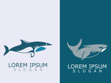 Shark Logo animal sea design icon vector silhouette template preview picture