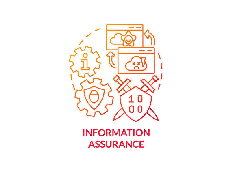 Information assurance red gradient concept icon
