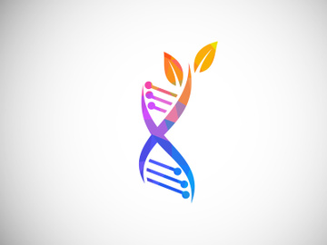 Polygonal DNA vector logo. Genetics logo design concept. Logo for medicine, science, laboratory, business, and company identity preview picture