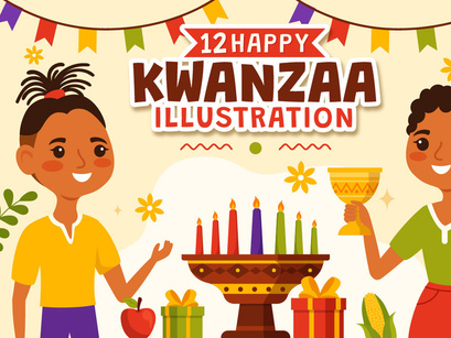 12 Happy Kwanzaa Vector Illustration