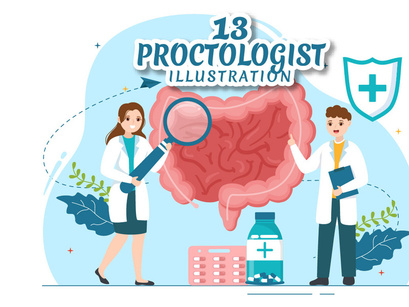 13 Proctologist or Colonoscopy Illustration