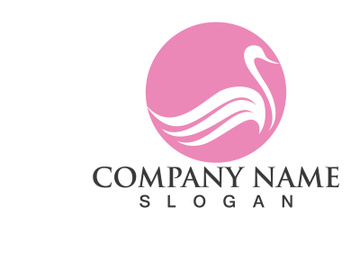Swan Bird Love Symbol Logo Vector preview picture