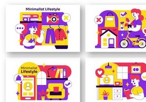 10 Minimalist Lifestyle Vector Illustration