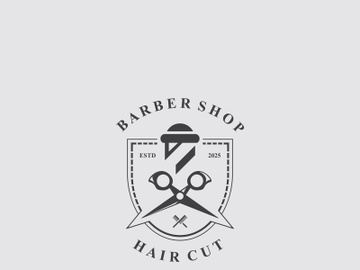Barber vintage retro element badge or emblem on white background preview picture