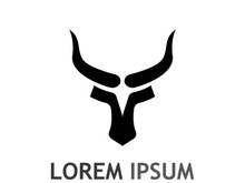 Vintage bull head horns logo