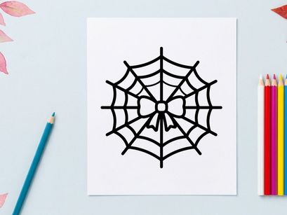 Halloween spider web icon with central cobweb design. Minimalist black and white vector illustration for seasonal decor.