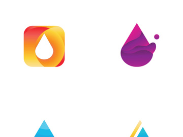 Modern colorful water drop logo design. preview picture