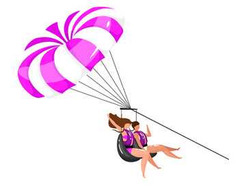 Parasailing flat vector illustration preview picture