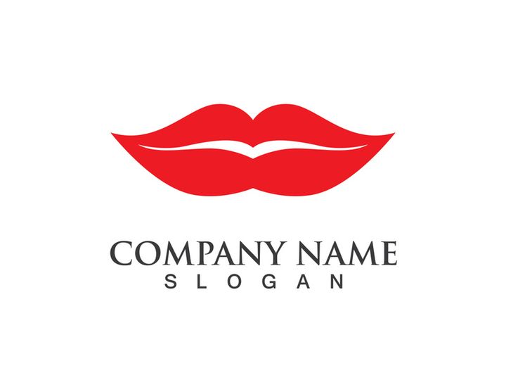 Lips woman logo and symbol vector