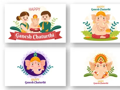 13 Happy Ganesh Chaturthi Illustration