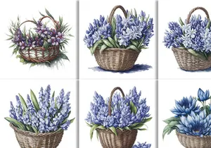Watercolor Floral Flower Basket Design