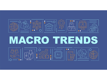 Macro trends word concepts dark blue banner preview picture