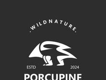 Porcupine logo design. animal vintage minimalist logo Hedgehog modern template icon