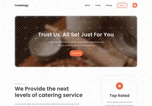 Foodology Website Landing Page UI Kit - Figma