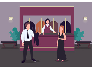 Cloakroom flat color vector illustration preview picture