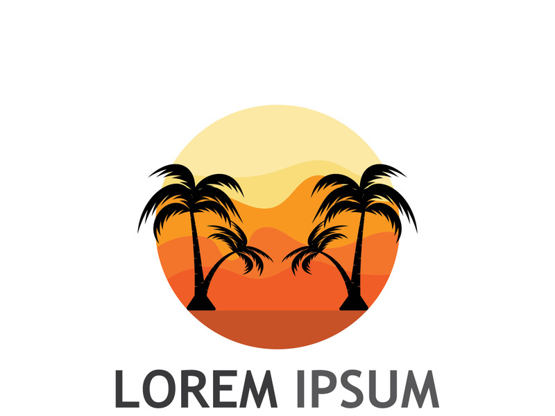 Summer palm tree logo design.