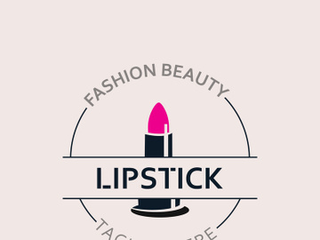 Lipstick logo design for makeup fashion shop and beauty vector cosmetic design template preview picture