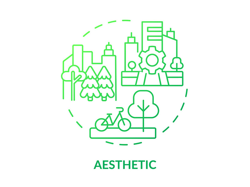 Aesthetic green gradient concept icon