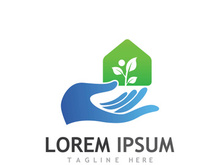 Natural green leaf logo.