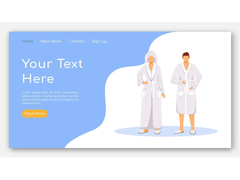 Hotel accomodation landing page vector template